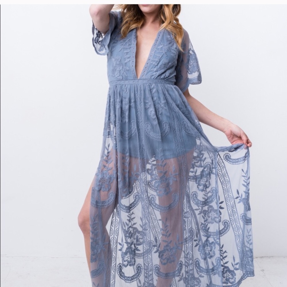 Honey punch lace maxi/romper NWT